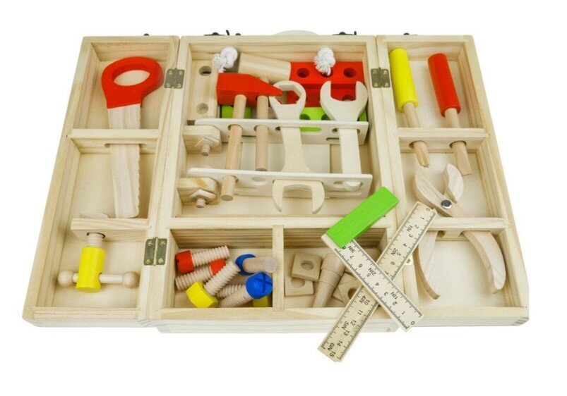 Puidust tööriistakohver hind ja info | Poiste mänguasjad | kaup24.ee