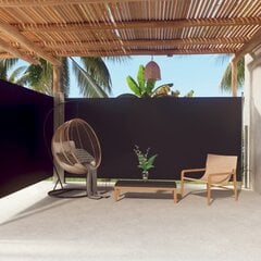 vidaXL lahtitõmmatav külgsein, 180 x 600 cm, must hind ja info | Päikesevarjud, markiisid ja alused | kaup24.ee