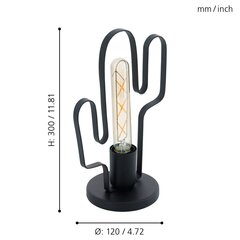 425545 EGLO Table Lamp "Coldfield" Cactus Black hind ja info | Aia- ja õuevalgustid | kaup24.ee