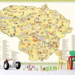 Fototapeedid - Leedu kaart linnade ja alevitega цена и информация | Фотообои | kaup24.ee