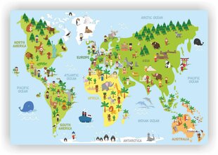 Карта мира из пробкового материала цена и информация | Картины, живопись | kaup24.ee