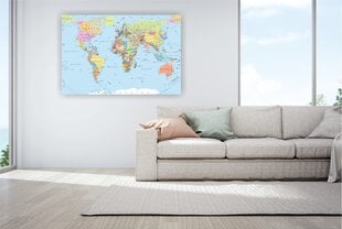 Korgi pilt - maailmakaart. Üksikasjad. [Korkkaart], 200x100cm hind ja info | Seinapildid | kaup24.ee