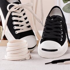 Плоские шнурки 8 мм 120 см, цвет белый цена и информация | Уход за одеждой и обувью | kaup24.ee