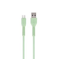 Maxlife MXUC-04 kaabel USB - microUSB 1,0 m 3A, roheline цена и информация | Кабели для телефонов | kaup24.ee