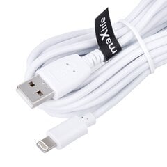 Кабель Maxlife USB - Lightning, 3.0 м 2А, белый цена и информация | Borofone 43757-uniw | kaup24.ee