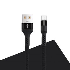 Maxlife MXUC-01 cable USB - microUSB 1,0 m 2A black nylon цена и информация | Кабели для телефонов | kaup24.ee