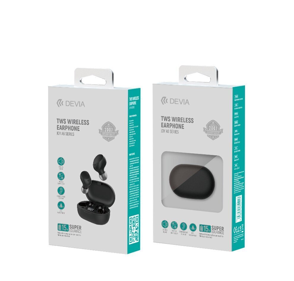 Devia Bluetooth TWS Joy A6 hind ja info | Kõrvaklapid | kaup24.ee