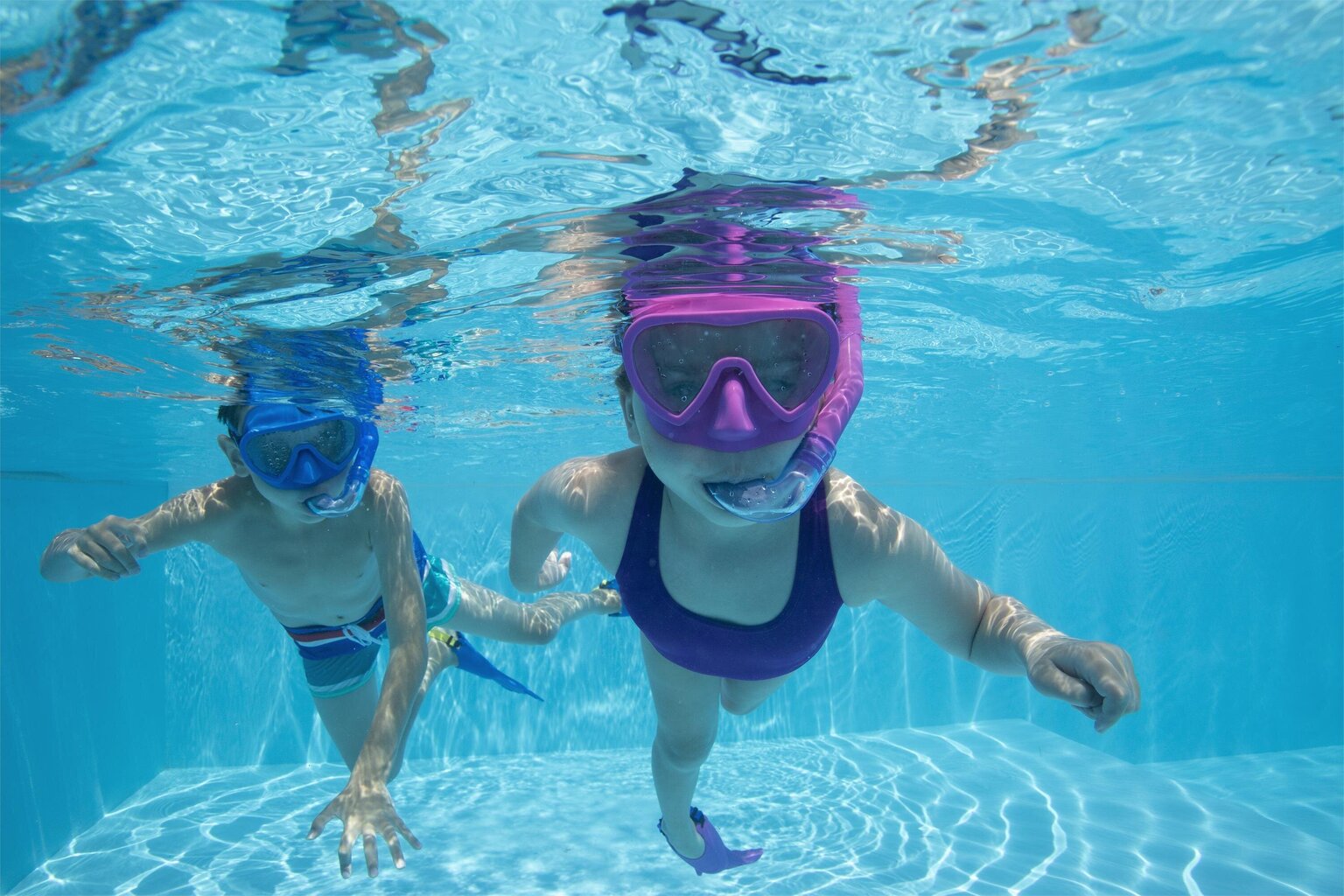 Sukeldumiskomplekt lastele Bestway Hydro-Swim Lil 'Flapper, sinine/roosa hind ja info | Snorgeldamise komplektid | kaup24.ee