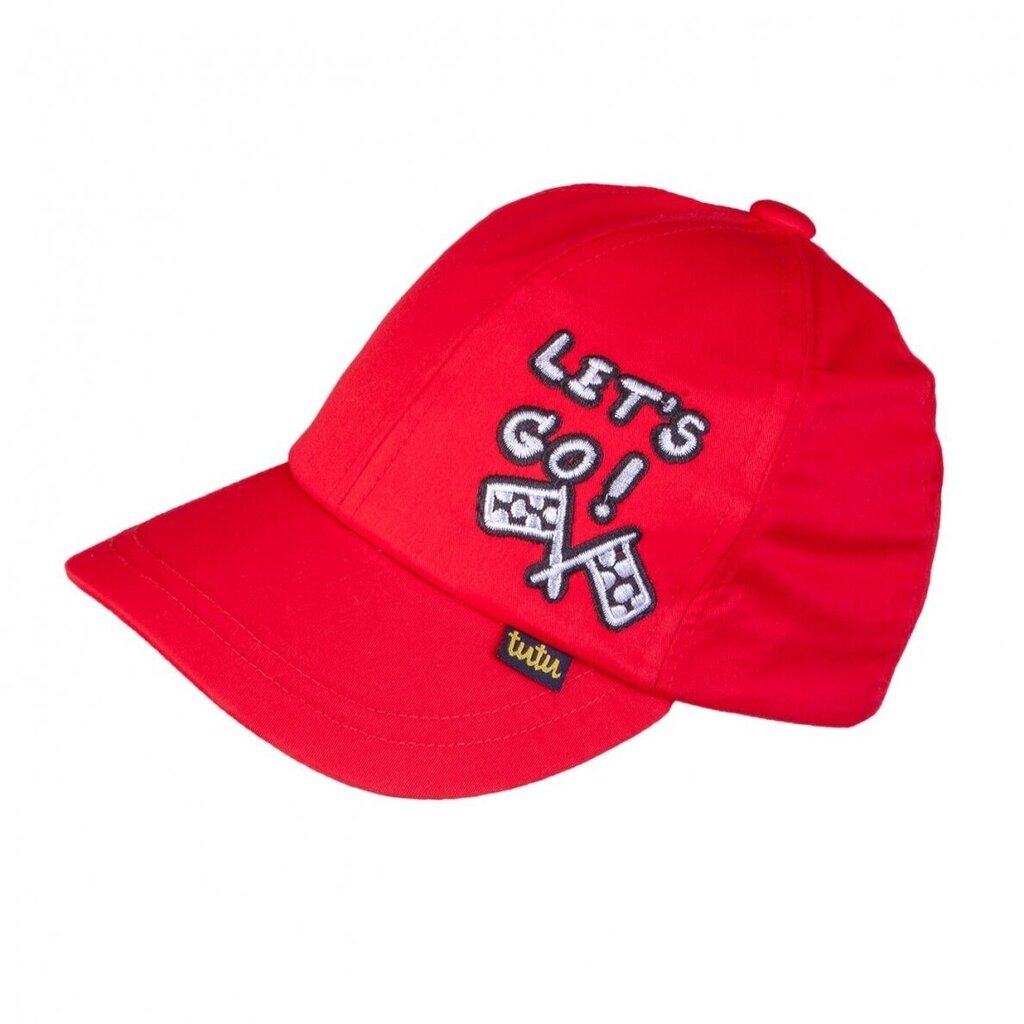 Poiste müts "TuTu" 3-006016-031, Stiilne visiiriga, Punane hind ja info | Poiste mütsid, sallid, kindad | kaup24.ee