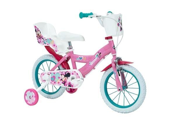 Laste jalgratas Huffy Minnie 14", roosa/valge hind ja info | Jalgrattad | kaup24.ee