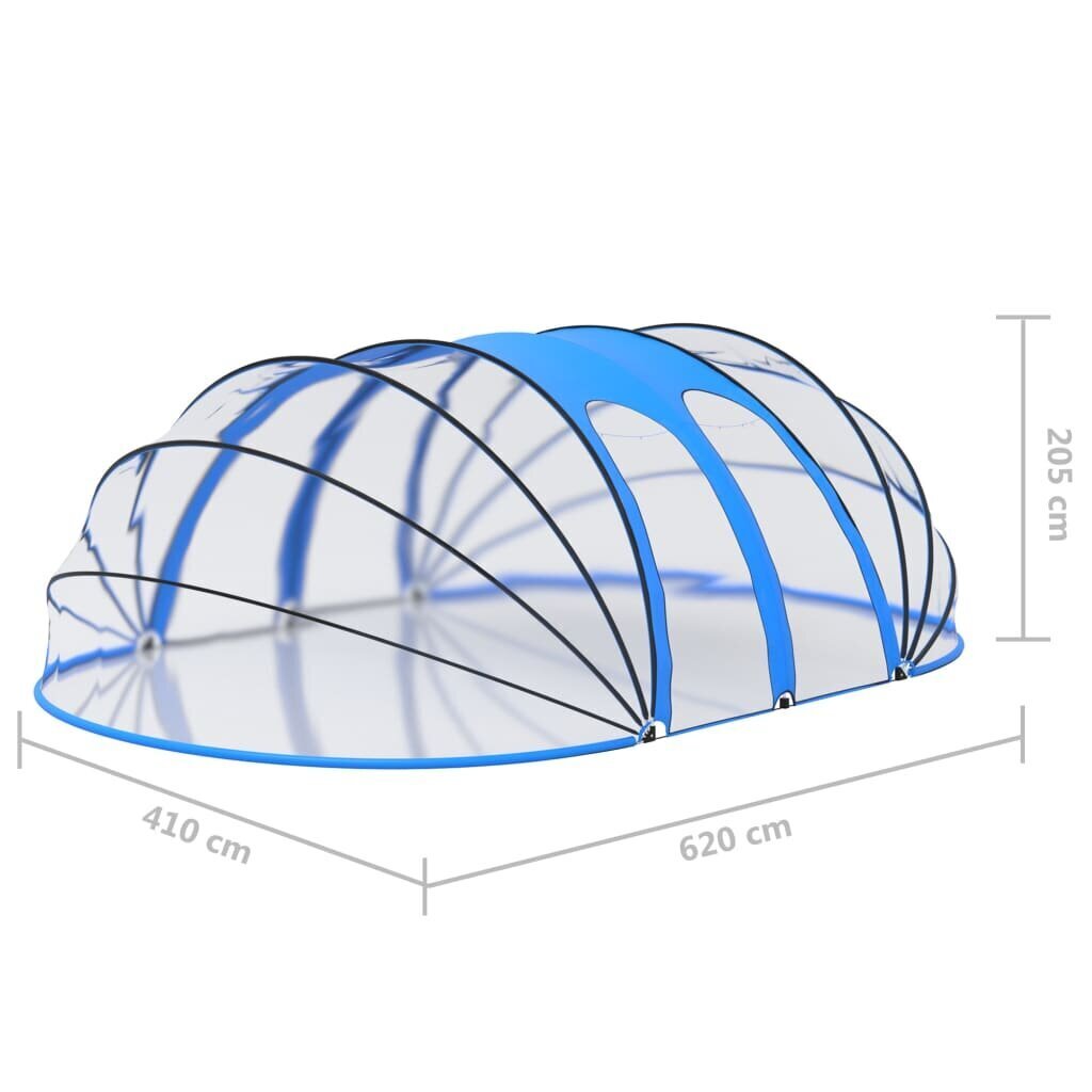 vidaXL basseinikuppel, ovaalne 620 x 410 x 205 cm hind ja info | Basseinitehnika | kaup24.ee