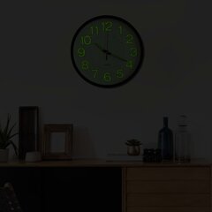 325166 vidaXL Luminous Wall Clock Black 30 cm цена и информация | Часы | kaup24.ee