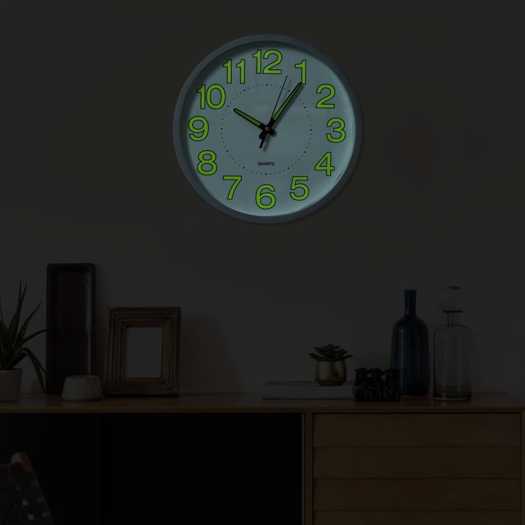 325167 vidaXL Luminous Wall Clock White 30 cm цена и информация | Kellad | kaup24.ee