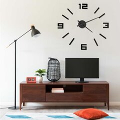 325156 vidaXL 3D Wall Clock Modern Design Black 100 cm XXL hind ja info | Kellad | kaup24.ee