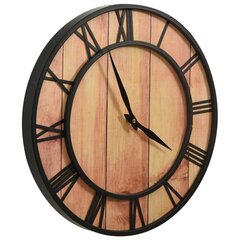 325172 vidaXL Wall Clock 39 cm Brown and Black MDF and Iron цена и информация | Часы | kaup24.ee