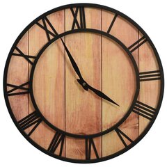 325172 vidaXL Wall Clock 39 cm Brown and Black MDF and Iron цена и информация | Часы | kaup24.ee