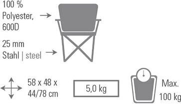 Kokkupandav tool High Peak Cadiz цена и информация | Matkamööbel | kaup24.ee