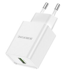 Сетевая зарядка Borofone BN5 QC 3.0 18Вт, белая цена и информация | Зарядные устройства для телефонов | kaup24.ee
