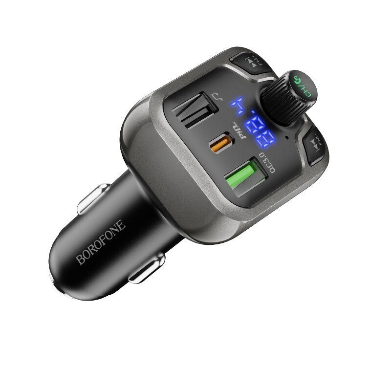 Transmiteris Borofone BC38 Flash Energy PD20W+QC3.0 Bluetooth MP3 mängija/FM-laine modulaator (kõrvaklapid,microSD,LCD,2xUSB, 1xUSB Type-C laadija) must цена и информация | FM modulaatorid, FM trasmitterid | kaup24.ee