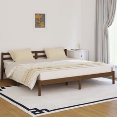 810453 vidaXL Bed Frame Solid Wood Pine 200x200 cm Honey Brown hind ja info | Voodid | kaup24.ee