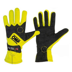 Kids Karting Gloves OMP KS-4 Kollane hind ja info | Poiste mütsid, sallid, kindad | kaup24.ee