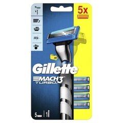 Gillette Mach3 3D Turbo Barcelona raseerija + 5 pead цена и информация | Косметика и средства для бритья | kaup24.ee