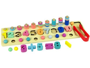 Puidust mäng 3 in 1 Numbers Sorter Wooden Educational Board Colourful цена и информация | Развивающие игрушки | kaup24.ee