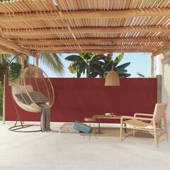 vidaXL lahtitõmmatav terrassi külgsein, 160x500 cm, punane цена и информация | Зонты, маркизы, стойки | kaup24.ee