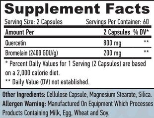 Haya Labs Кверцетин с бромелайном 120 веге капсул цена и информация | Витамины, пищевые добавки, препараты для хорошего самочувствия | kaup24.ee