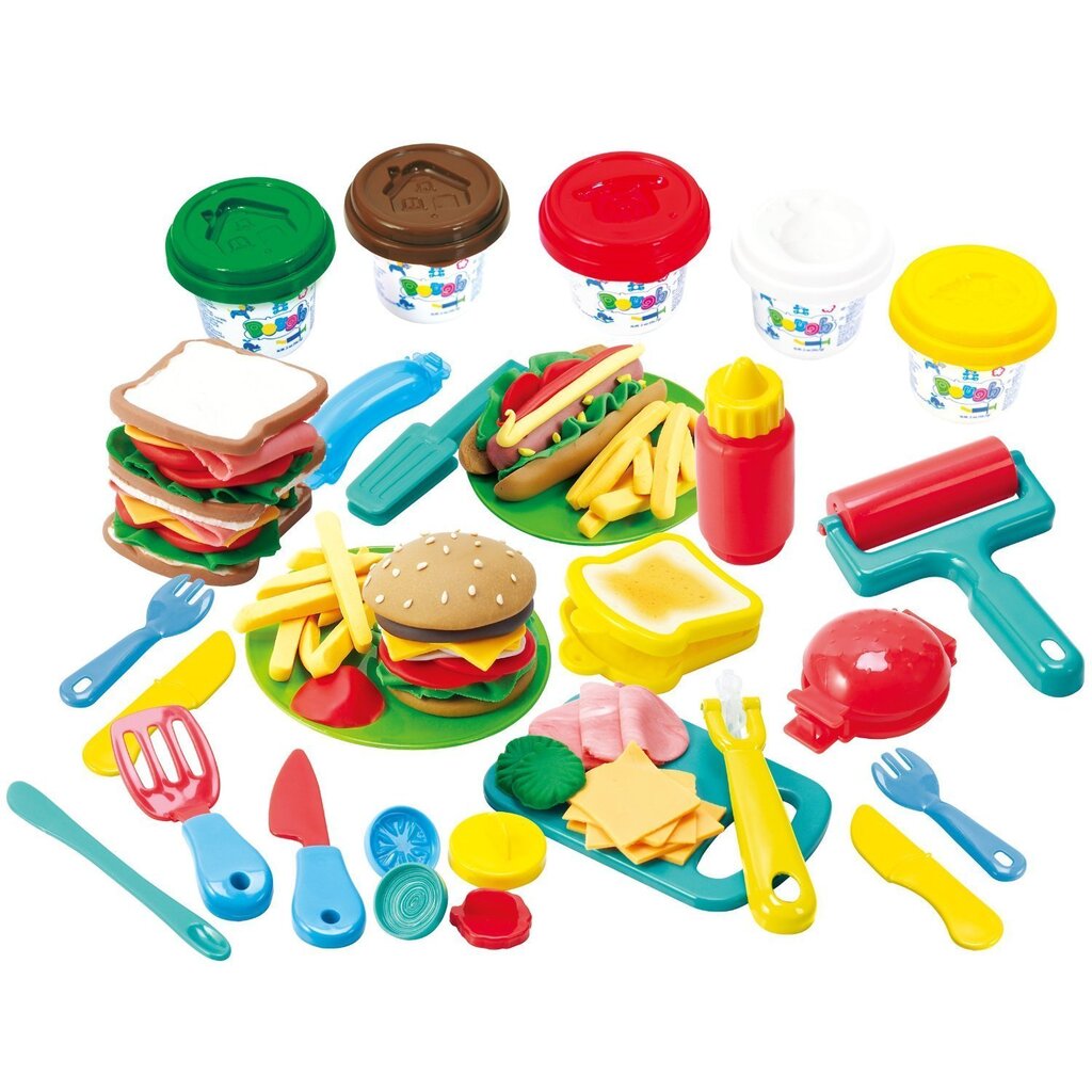 Plastiliini komplekt Hamburger Playgo Dough 8220 цена и информация | Arendavad mänguasjad | kaup24.ee