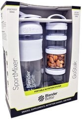 Blender Bottle Combo Pak Sportmixer Šeiker ja Gostak Starter 4Pak - Valge hind ja info | Joogipudelid | kaup24.ee