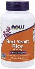 NOW Red Yeast Rice 600 mg 120 vege kapslit цена и информация | Витамины, пищевые добавки, препараты для хорошего самочувствия | kaup24.ee