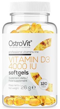 D3-vitamiin Ostrovit 4000 IU, 120 kapslit hind ja info | Vitamiinid, toidulisandid, preparaadid tervise heaoluks | kaup24.ee