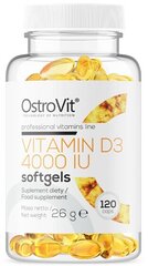 D3-vitamiin Ostrovit 4000 IU, 120 kapslit hind ja info | Vitamiinid, toidulisandid, preparaadid tervise heaoluks | kaup24.ee