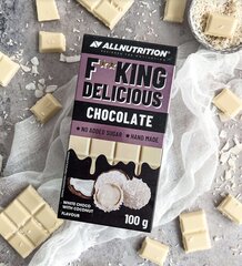 Šokolaad AllNutrition F**KING DELICIOUS chocolate 100 g - valge šokolaad kookospähkliga цена и информация | Функциональные продукты питания (суперфуд) | kaup24.ee