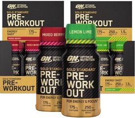 Optimum Nutrition Gold Standard Preworkout shot 60 ml hind ja info | Vitamiinid, toidulisandid, preparaadid tervise heaoluks | kaup24.ee