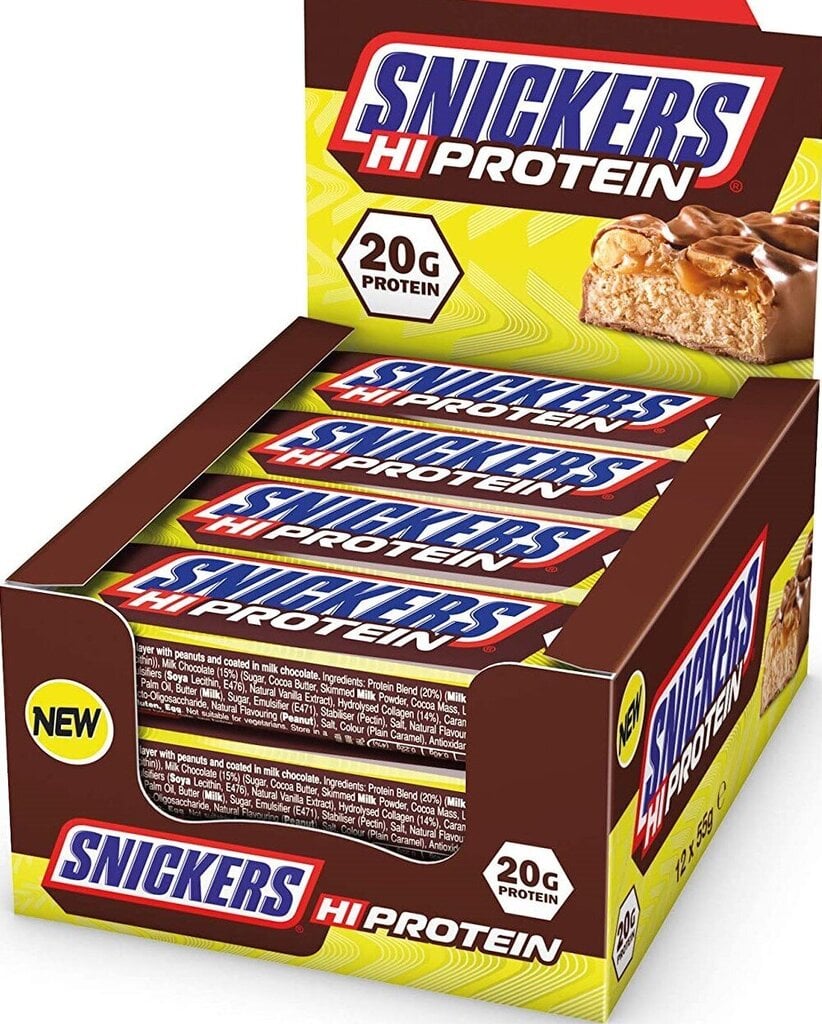 Kõrge valgusisaldusega batoon Mars Protein Snickers High Protein Bar 55 g hind ja info | Batoonid | kaup24.ee