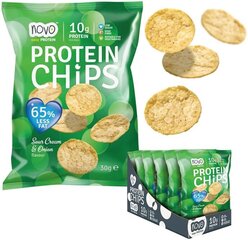 Novo Nutrition Protein Chips 30 g - Сметана и лук цена и информация | Витамины, пищевые добавки, препараты для хорошего самочувствия | kaup24.ee