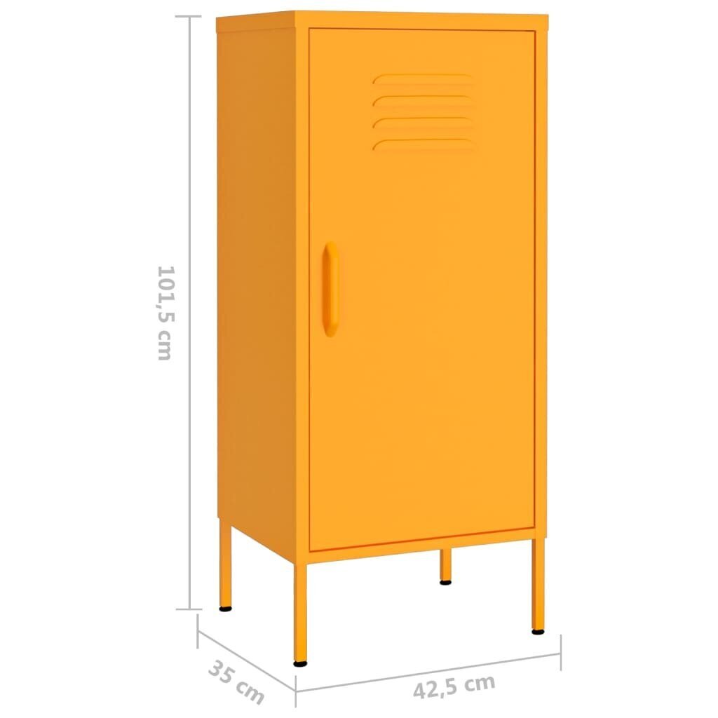 vidaXL hoiukapp, sinepikollane, 42,5 x 35 x 101,5 cm, teras hind ja info | Elutoa väikesed kapid | kaup24.ee