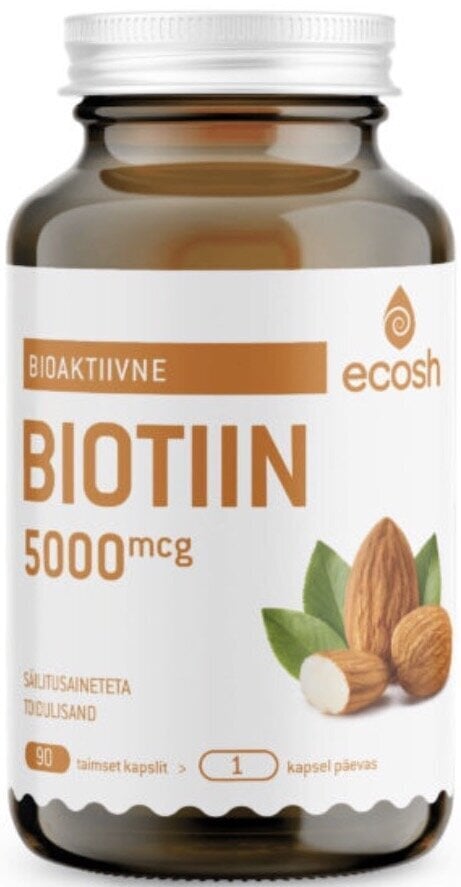 Ecosh Biotiin (B7 vitamiin) 90 kapslit hind ja info | Vitamiinid, toidulisandid, preparaadid tervise heaoluks | kaup24.ee