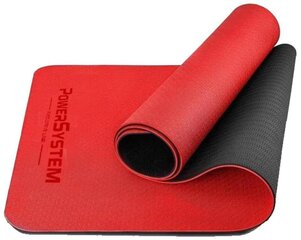 Võimlemismatt Power System Yoga Mat Premium (6 mm) - punane цена и информация | Коврики для йоги, фитнеса | kaup24.ee