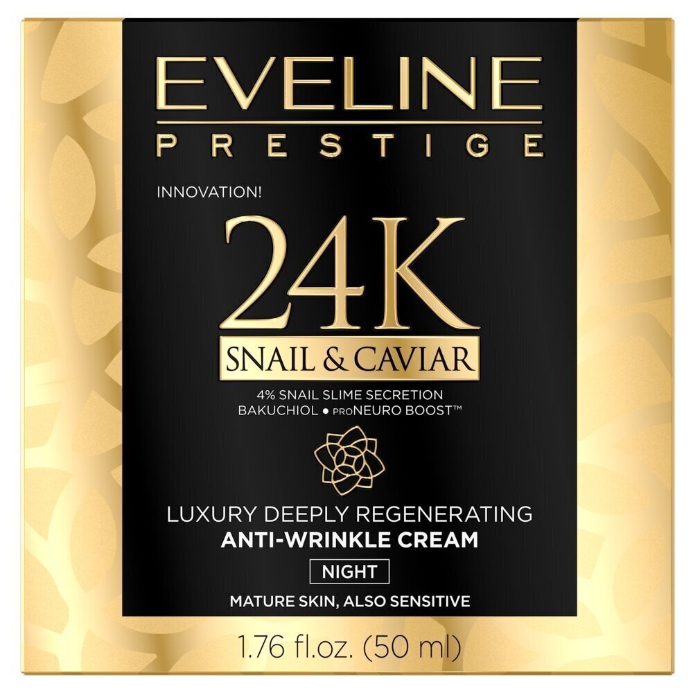 Öine näokreem küpsele nahale Evelina 24k Snail&Caviar 50 ml hind ja info | Näokreemid | kaup24.ee