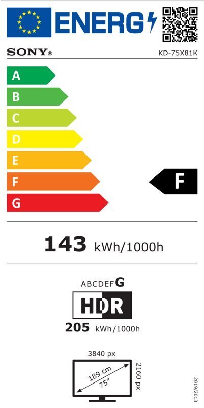 Sony Google LED TV KD75X81KAEP hind ja info | Telerid | kaup24.ee