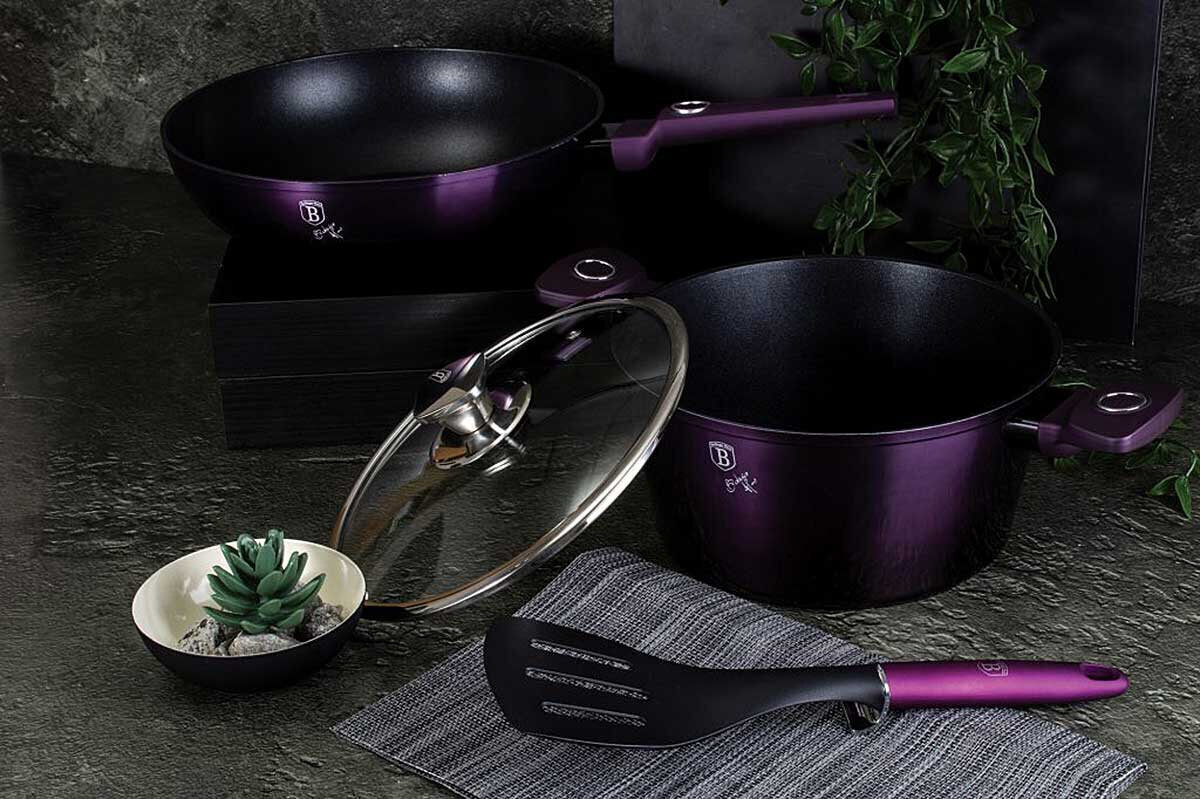 TITAANI POT 24cm BERLINGER HAUS BH-6629 PURPLE hind ja info | Potid ja kiirkeedupotid | kaup24.ee