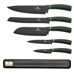 Berlinger Haus набор ножей из 5 шт. с магнитной полоской BH-2532 Emerald цена и информация | Ножи и аксессуары для них | kaup24.ee