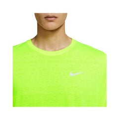 Lühikeste Varukatega Spordisärk Nike Dri-FIT Miler Kollane hind ja info | Meeste T-särgid | kaup24.ee