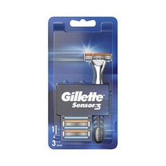 Gillette Sensor3 - Shaver + 3 heads цена и информация | Средства для бритья | kaup24.ee