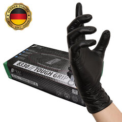 Нитрас нитриловые перчатки Tough Grip черный, L размер 50шт цена и информация | Аптечки | kaup24.ee