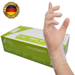 Виниловые перчатки Nitras VINYL PF, без порошка, S размер, 100 шт цена и информация | Аптечки | kaup24.ee