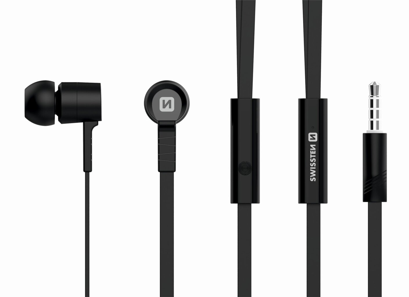 Swissten Earbuds Rainbow YS-D2 Stereo Headset With Microphone 3,5mm / 1.2m Black hind ja info | Kõrvaklapid | kaup24.ee